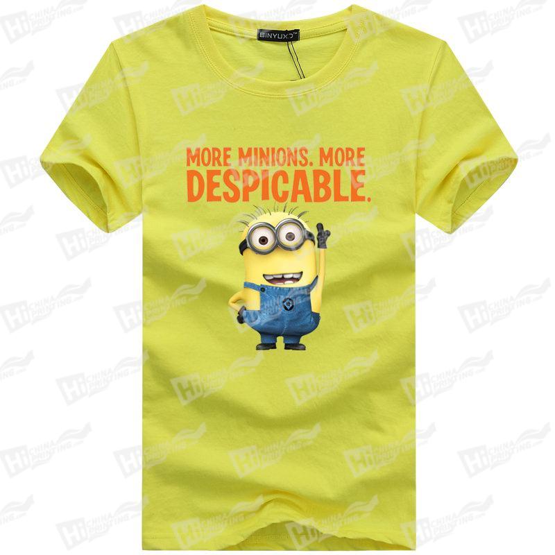 Hot Style T-shirts With Minions Heat Transfer Printed For Wholesale